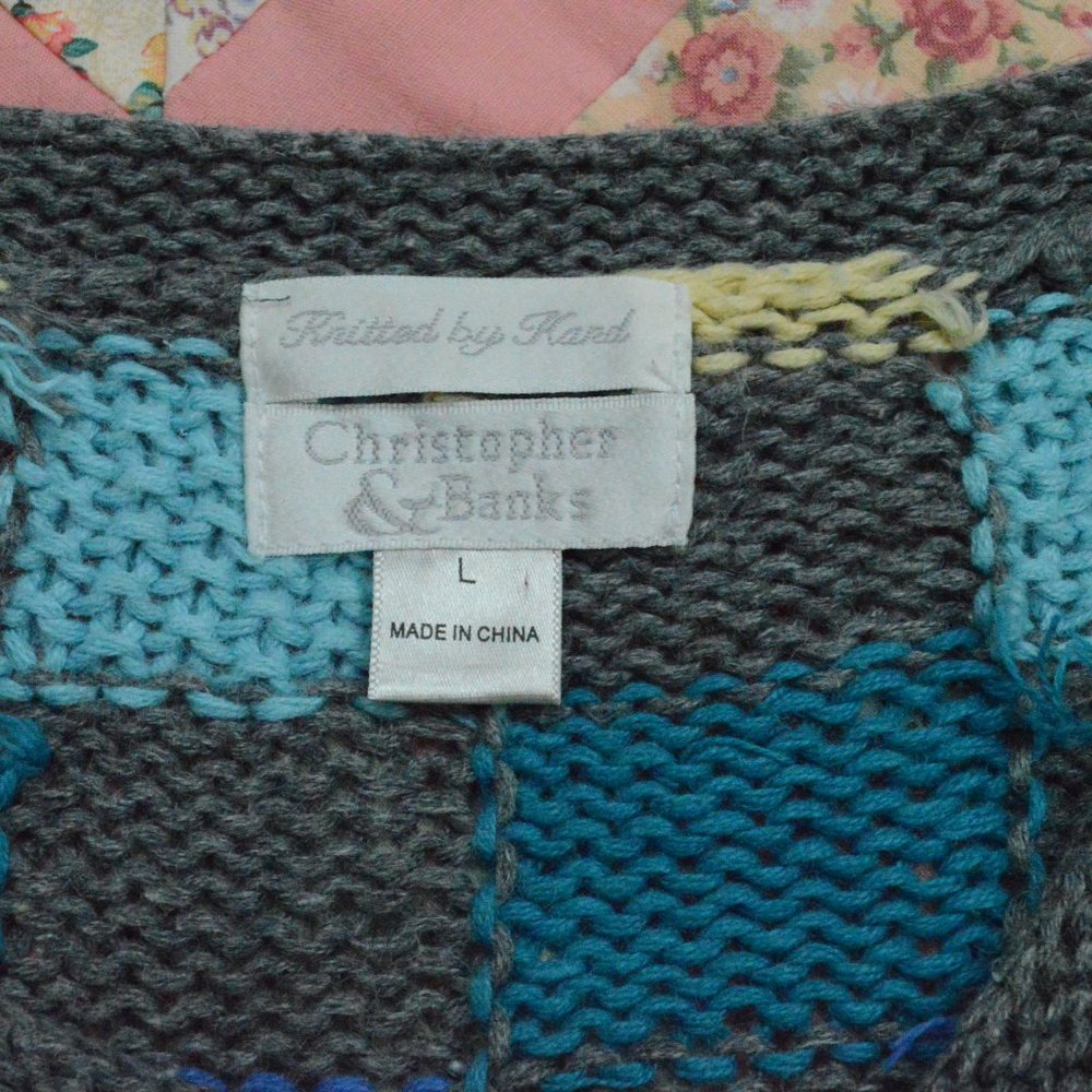 Cotton Checkered Cardigan - Picture 3 of 3
